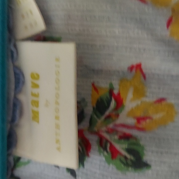 Anthropologie Maeve Boswell Balloon Sleeve V neck Floral Tunic blouse Size 14 - Picture 5 of 9